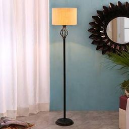 devansh Haley Black Cotton Shade Floor Lamp-picture-31