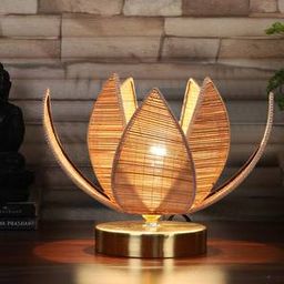 devansh Winston Rose Bamboo Table Lamp With Gold Wood Base-picture-31