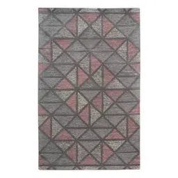 saraswati global Grey & Pink Wool 4 X 6 Feet Carpet-picture-37