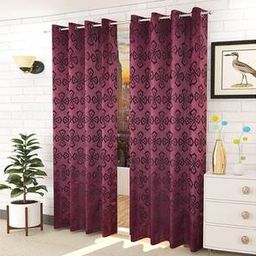 presto Purple Cotton Room Darkening Door Curtain-picture-2