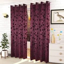 presto Purple Cotton Room Darkening Window Curtain-picture-2
