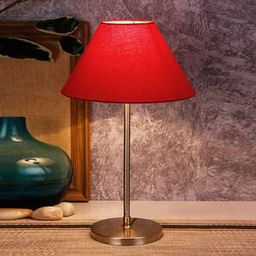 devansh Kamdyn Red Fabric Shade Table Lamp with Steel Steel Base-picture-30