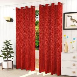 presto Red Cotton Room Darkening Door Curtain-picture-19