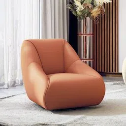 urban ladder Niyo Swivel Lounge Chair in Saddle Tan Colour-picture-6