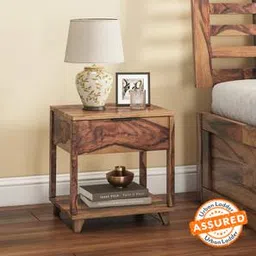urban ladder Capri Solid Wood Bedside Table in Teak Finish-picture-24