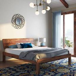 urban ladder Marieta Solid Wood Queen Size Bed without Storage in Teak Finish-picture-40