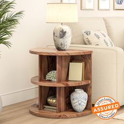 urban ladder Newton Solid Wood Side Table in Teak Finish-picture-43