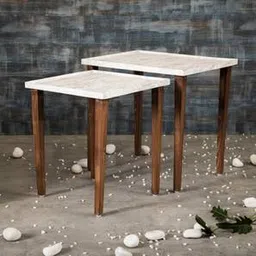 a tiny mistake Leherein Solid Wood Side Table in Pu Paper White Finish-picture-18