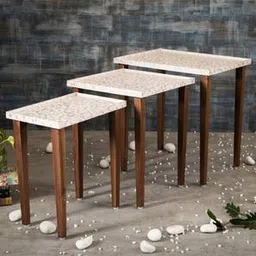 a tiny mistake Chaandi Solid Wood Side Table in Pu Paper Multicolor Finish-picture-6