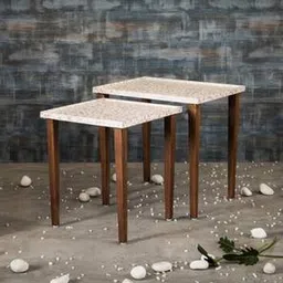 a tiny mistake Chaandi Solid Wood Side Table in Pu Paper Multicolor Finish-picture-45