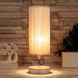 devansh Santana Round Bamboo Table Lamp With White Brushed Wood Base-picture-34