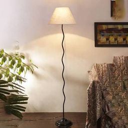 devansh Joss Zig Zag Iron Floor Lamp With Jute Conical White Shade-picture-18