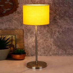 devansh Dangelo Yellow Fabric Shade Table Lamp with Steel Steel Base-picture-29
