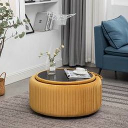 home lifestylez Loofy Ottoman with Strage Color in Black-picture-39