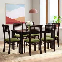 urban ladder Floyd 6 Seater Dining Table, Glass Top, Finish - Mahogany With set of 6 Zella Dining Chairs-picture-22