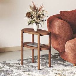 urban ladder Kai Oval Solid Wood Side Table in Amber Walnut Finish-picture-33