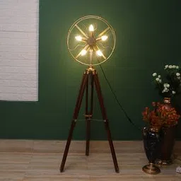 pristine interiors Drago Gold Iron Shade Floor Lamp-picture-22