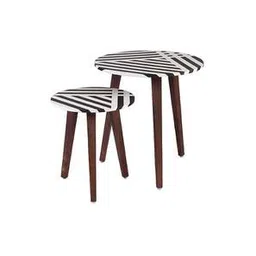 a tiny mistake Solid Wood Side Table in Black & Cream Finish-picture-12