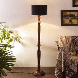 devansh Brinkley Brown Cotton Shade Floor Lamp-picture-3