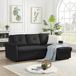 home lifestylez Scarlet 3 Seater Pull Out Sofa cum Bed In Black Colour-picture-47