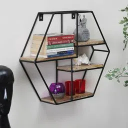 woodenmood Black Solid Wood Wall Shelf-picture-36