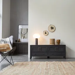 woodenmood Oroville Solid Wood TV Unit in Black Finish-picture-27