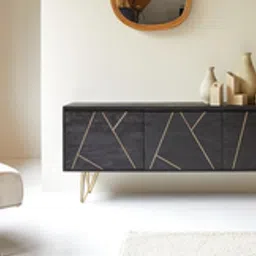 woodenmood Ebony Solid Wood TV Unit in Walnut Finish-picture-8