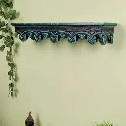 disoo fashions Buddie Blue & Mint Green Solid Wood Wall Shelf-picture-38