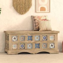urban ladder Azul Solid Wood Bench in Brushed Bali Oak White Finish-picture-19