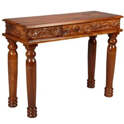 new shilpi handicrafts Varak Solid Wood Console Table in Brown Finish-picture-21