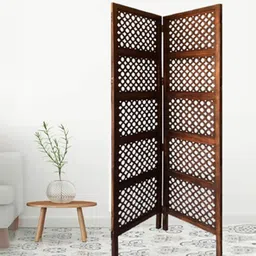 new shilpi handicrafts Beverly Solid Wood Room Divider in Brown Colour-picture-48