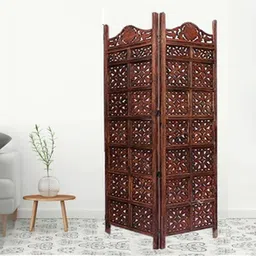 new shilpi handicrafts Marvin Solid Wood Room Divider in Brown Colour-picture-33