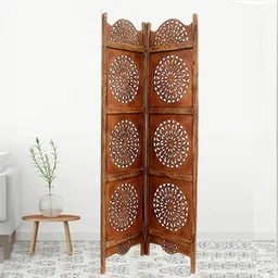 new shilpi handicrafts Ianthia Solid Wood Room Divider in Brown Colour-picture-42