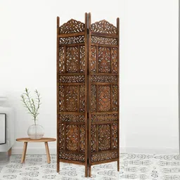 new shilpi handicrafts Lendall Solid Wood Room Divider in Brown Colour-picture-29