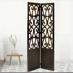 new shilpi handicrafts Laurie Solid Wood Room Divider in Brown Colour-picture-28