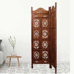 new shilpi handicrafts Blodwen Solid Wood Room Divider in Brown Colour-picture-4