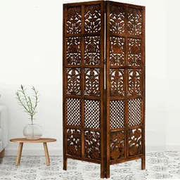 new shilpi handicrafts Raylen Solid Wood Room Divider in Brown Colour-picture-37