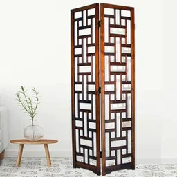 new shilpi handicrafts Jaida Solid Wood Room Divider in Brown Colour-picture-1
