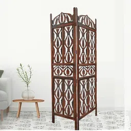new shilpi handicrafts Taylin Solid Wood Room Divider in Brown Colour-picture-0