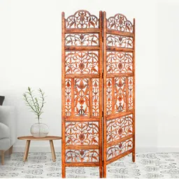 new shilpi handicrafts Jolanta Solid Wood Room Divider in Brown Colour-picture-45