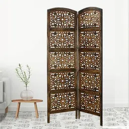 new shilpi handicrafts Lyndall Solid Wood Room Divider in Brown Colour-picture-12