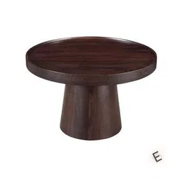 Round Solid Wood Coffee Table in Dark Walnut Finish-image-49
