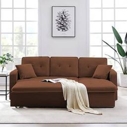 home lifestylez Universe 3 Seater Pull Out Sofa cum Bed In Brown Colour-picture-33