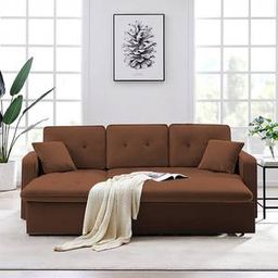home lifestylez Universe 3 Seater Pull Out Sofa cum Bed In Brown Colour-picture-19
