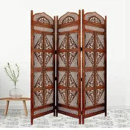 new shilpi handicrafts Solid Wood Room Divider in Brown Colour-picture-10