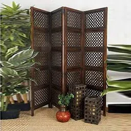 new shilpi handicrafts Solid Wood Room Divider in Brown Colour-picture-1