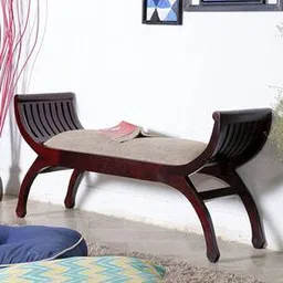 the home dekor Amira Solid Wood Bench in Melamine Brown Finish-picture-39