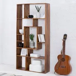 the home dekor Nona Solid Wood Bookshelf in Natural Finish-picture-12
