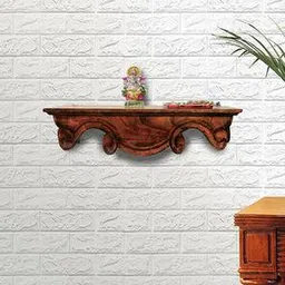 disoo fashions Edna Natural Brown Solid Wood Wall Shelf-picture-34