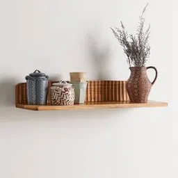 woodenmood Brown Solid Wood Wall Shelf-picture-28